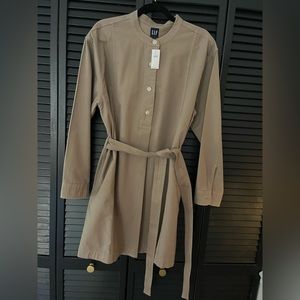 GAP Beige Utility Dress with Belt - Large - Pockets - New!